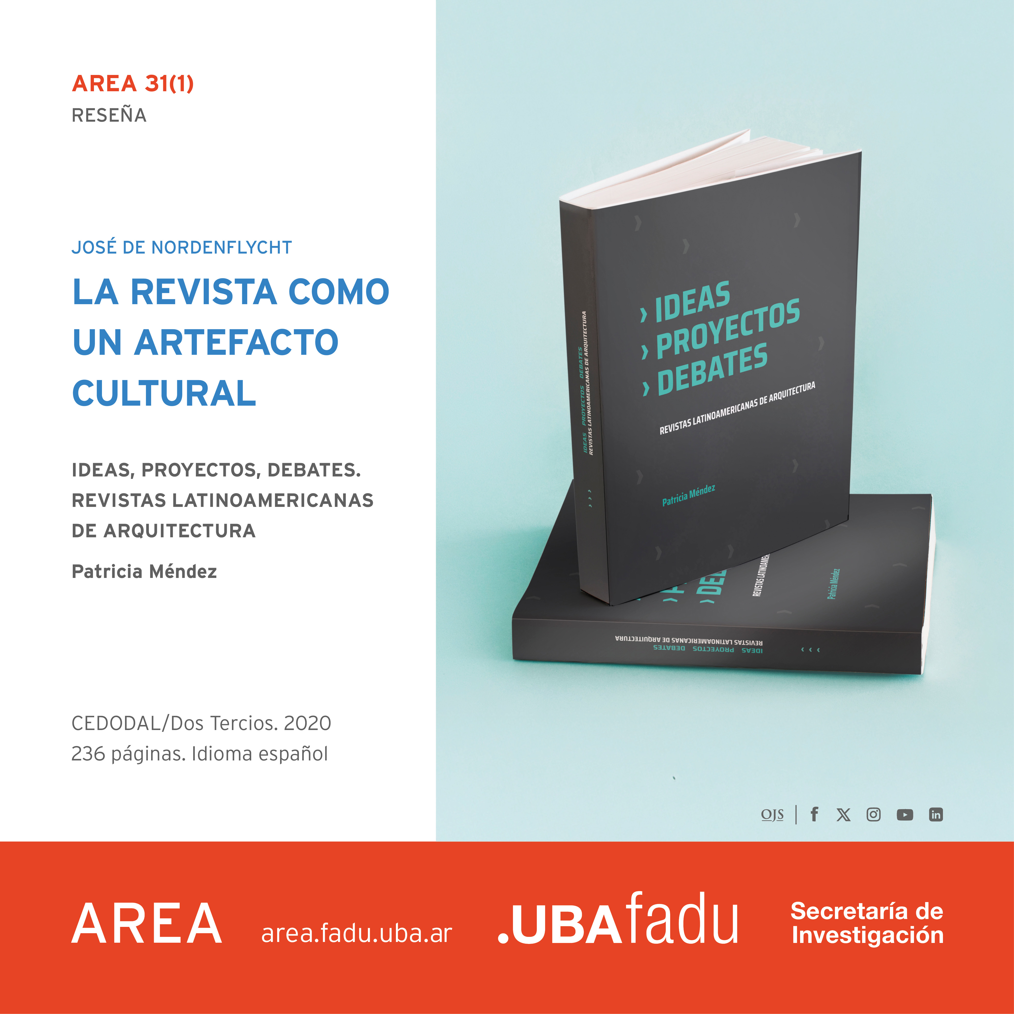 Flyer de la reseña de José de Nordenflycht para AREA 31(1)