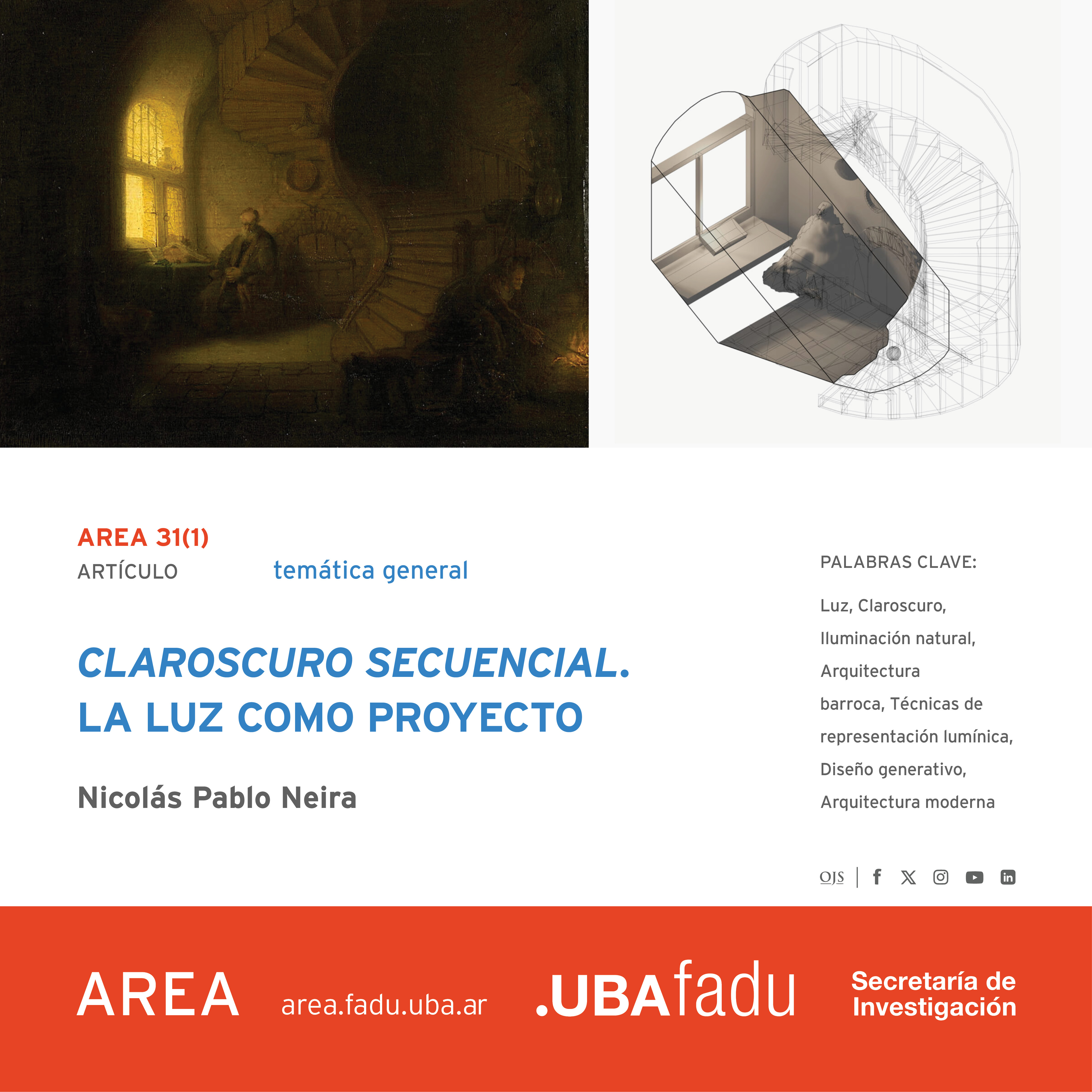 Flyer del artículo de Nicolás Pablo Neira para AREA 31(1)