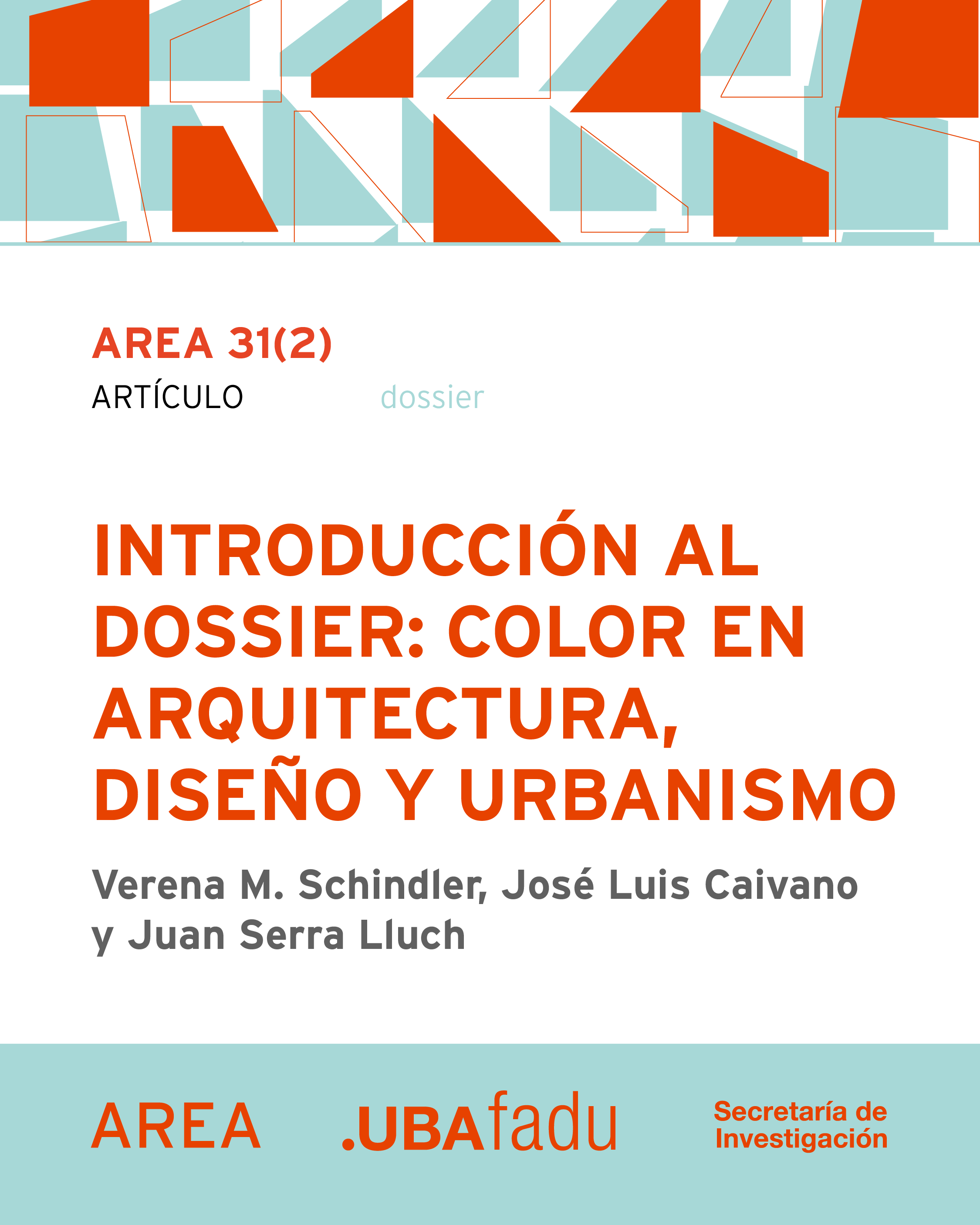 Flyer de portada de la Introducción del Dossier 31(2)